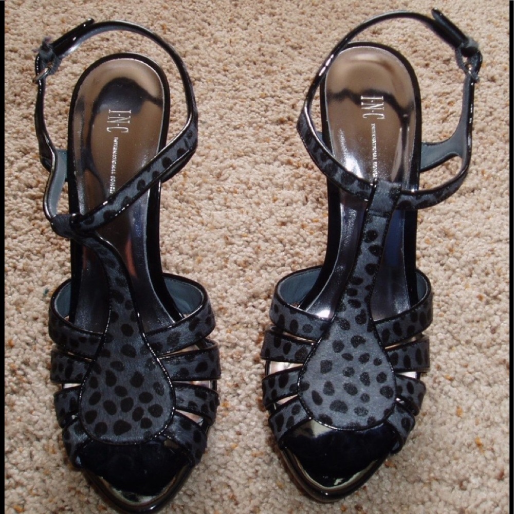 INC animal print heels.